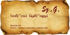 Szücsi Gyöngyi névjegykártya